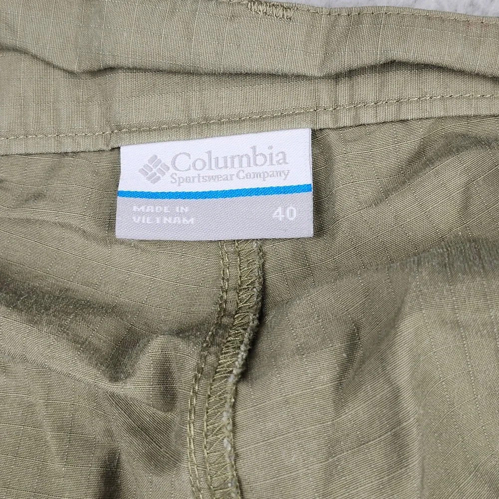 Columbia PFG Shorts Mens 40 Sage Green Ripstop Omni-Shade Fishing Cargo Outdoor